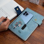 Gepersonaliseerd PU-leer A5 Notitieboekje met Naam en Geboortebloem Opbergvak en Gelinieerde Pagina's Verjaardagscadeau voor Vrienden en Familie