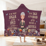 Personnalisé Cartoon Yoga Meditation Character Flower Butterfly Soft Hooded Blanket with Name Yoga Exercise Birthday Gift for Yoga Lovers (Cadeau d'anniversaire pour les amateurs de yoga)