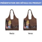 Sac fourre-tout personnalisé avec personnage en dessin animé fleurs de naissance et nom - Usage quotidien - cadeau Fête des Mères pour femme