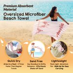 Personlig Multicolor Bikini Stripe Överdimensionerad snabbtorkande strandhandduk med namn Strandresor Essentials Födelsedagspresent för familj Vän