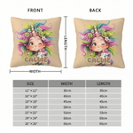 Personalizzato carino ragazza fiore fantasia unicorno morbido cuscino copertina con nome Camera Decor regalo di compleanno per le ragazze figlie nipoti