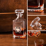 Personalized Photo Whiskey Decanter with Engraved Name and Date Birthday Anniversary Gift for Men Friends