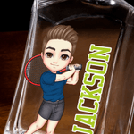 Personalised Tennis Cartoon Character Whiskey Decanter with Engraved Name Birthday Anniversary Gift for Men Tennis Players