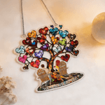 Personalized Glass Art Heart Tree Ornament with Couple Names Home Decor Memorial Day Birthday Gift for Couple