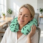 Personalisierte Multicolor Pfote Name Throw Travel Neck Pillow Travel Essentials Geburtstag Geschenk für Tierliebhaber