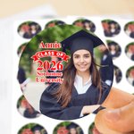 Personalized Graduation Photo Waterproof Stickers with Name and Year Favor Label Celebration Graduation Party Decor for 2026 Graduates Classmates