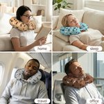 Personalisierte Multicolor Pfote Name Throw Travel Neck Pillow Travel Essentials Geburtstag Geschenk für Tierliebhaber