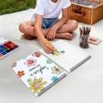 Personalisierte Blume Kunst Skizzenbuch Zeichnung Kunstblock mit Namen Party Gunst Geburtstag zurück zu Schule Geschenk für Mädchen