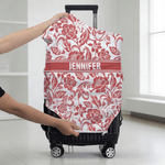 Funda de Maletas Personalizada Multicolor Floral para Maleta de 18-32 Pulgadas con Nombre Accesorios de Viaje Regalo de Cumpleaños para Mujeres Amantes de los Viajes