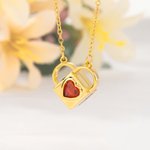 Personalised Love Lock Heart Birthstone Locket Necklace with Name Dainty Jewellery Birthday Anniversary Gift for Women