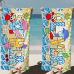 Toalla de playa de microfibra de gran tamaño y secado rápido personalizada con el nombre en estilo veraniego Fiesta en la playa Regalo de vacaciones para niños Amigos