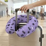 Personalisierte Multicolor Pfote Name Throw Travel Neck Pillow Travel Essentials Geburtstag Geschenk für Tierliebhaber