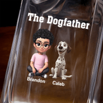 Personalized The Dogfather Character 1-4 Dogs Whiskey Decanter with Name Birthday Anniversary Gift for Whiskey Lover