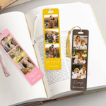 Marque-page acrylique multicolore personnalisé avec 3 photos, texte du nom et pompon Fournitures de lecture Cadeau d'anniversaire pour la famille et les amis