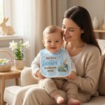 Personalized My First Easter Cute Bunny Star 100% Cotton Baby Bib with Name Feeding Accessory Baby First Easter Gift for Newborn