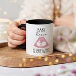 Personalized Baby is Brewing B-ultrasound Pregnancy Announcement Ceramic Mug with Name and Year Mother's Day Father's Day Gift for Expecting Parents