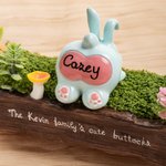 Personalized Cute Family Bunny Tree Stump Figurines with 2-8 Names and Text Home Decor Holiday Christmas Gift for Family Grandfather Grandmother