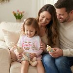 Personalized My First Easter Cute Bunny Star 100% Cotton Baby Bib with Name Feeding Accessory Baby First Easter Gift for Newborn