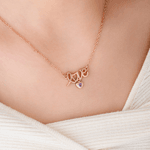 Personalized 1-3 Family Heart Birthstone Love Charm Necklace Jewelry with Names Birthday Anniversary Gift for Women