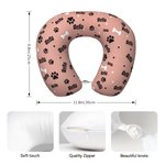Personalisierte Multicolor Pfote Name Throw Travel Neck Pillow Travel Essentials Geburtstag Geschenk für Tierliebhaber