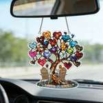 Personalized Glass Art Heart Tree Ornament with Couple Names Home Decor Memorial Day Birthday Gift for Couple