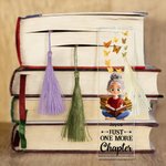 Henkilökohtainen Söpö Cartoon Reading Character Akryyli Tassel kirjanmerkki nimi ja teksti Syntymäpäivä Valmistuminen lahja kirjan ystäville Ystävät