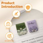 Personalised Floral PU Leather Magnetic Bookmark Clip with Name Birthday Gift for Book Lovers