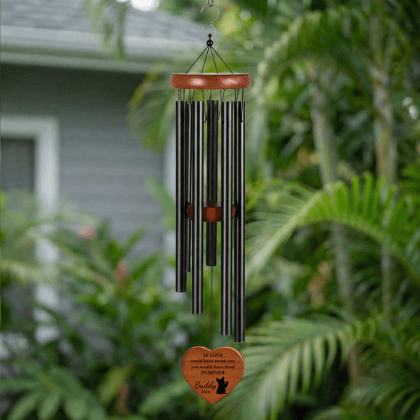 Personalized Paw Print Heartfelt Words Memorial Wind Chime with Name and Year Home Decor Pet Remembrance Sympathy Gift for Pet Owner Lover