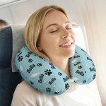 Personalisierte Multicolor Pfote Name Throw Travel Neck Pillow Travel Essentials Geburtstag Geschenk für Tierliebhaber
