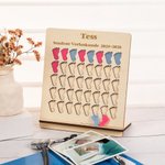 Gepersonaliseerd Houten Geboortebord met Roze en Blauwe Voetafdrukken en Naam Cadeau voor Verloskundestudent of Zorgprofessional