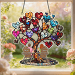 Personalized Glass Art Heart Tree Ornament with Couple Names Home Decor Memorial Day Birthday Gift for Couple