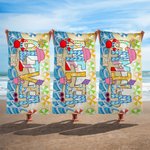 Toalla de playa de microfibra de gran tamaño y secado rápido personalizada con el nombre en estilo veraniego Fiesta en la playa Regalo de vacaciones para niños Amigos