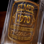 Personalised Cheers to Year Whiskey Decanter with Name Birthday Anniversary Gift for Man Liquor Lover