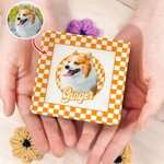 Personalisierte Ölmalerei Stil Haustier Foto karierten Platz Keramik Schmuck Schale mit Namen Haustier Memorial Day Geschenk für Tierbesitzer Liebhaber