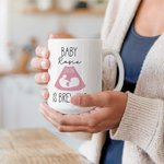 Personalized Baby is Brewing B-ultrasound Pregnancy Announcement Ceramic Mug with Name and Year Mother's Day Father's Day Gift for Expecting Parents