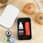 Tampon d'œuf sécurisé avec encre de qualité alimentaire Nom Texte et année Cadeau d'anniversaire pour la famille Fermier Éleveur