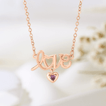Personalized 1-3 Family Heart Birthstone Love Charm Necklace Jewelry with Names Birthday Anniversary Gift for Women