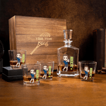 Personalised Tennis Cartoon Character Whiskey Decanter with Engraved Name Birthday Anniversary Gift for Men Tennis Players