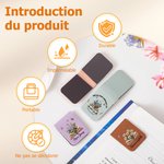 Marque-page magnétique en cuir PU personnalisé avec nom et fleur de naissance - Cadeau d'anniversaire pour les amoureux de lecture