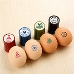 Tampon d'œuf sécurisé avec encre de qualité alimentaire Nom Texte et année Cadeau d'anniversaire pour la famille Fermier Éleveur