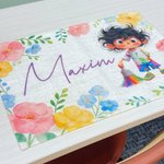 Set de table en lin rectangulaire personnalisé avec nom Décoration de salle à manger Utilisation quotidienne Retour à l'école Cadeau d'anniversaire pour les enfants Famille