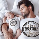Personalized Our First Father's Day Together Cheers 100% Cotton T-Shirt Baby Onesie Matching Outfit Father's Day for New Dad Baby