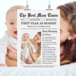 Personalised The Best Dad Mom Times Poster Canvas Painting Wall Art with Text and Photo Home Decor Housewarming Gift for New Parents