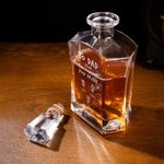 Personalized Cartoon Character Photo Whiskey Decanter with Name and Text Birthday Father's Day Gift for Whiskey Lovers