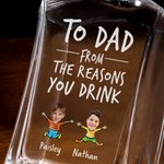 Personalized Cartoon Character Photo Whiskey Decanter with Name and Text Birthday Father's Day Gift for Whiskey Lovers