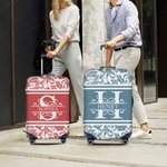 Personligt bagageskydd i flerfärgad blommig design 18-32 tum med initialer och namn Resetillbehör Födelsedagspresent för reseälskare Vänner