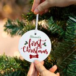 Personalised Ceramic Dog First Christmas Ornament with Photo and Name Christmas Tree Decor Gift for Dog Lovers Dog Mom Dog Dad