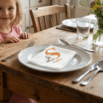 Personalized Cute Bunny Flower Linen Napkin with Initial and Name Table Decoration Easter Party Gift for Kids Family Friends