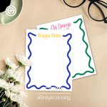 Personalized Colored Sorority Greek Letter 50 Pages Notepad with Sorority Name Stationary Supplies Gift for Girls | Callie × Affinity Licensing