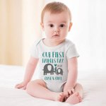 Personalized Elephant Father and Son Daughter T-shirt Set Father and Baby Our First Father's Day for Father New Dad Gift
